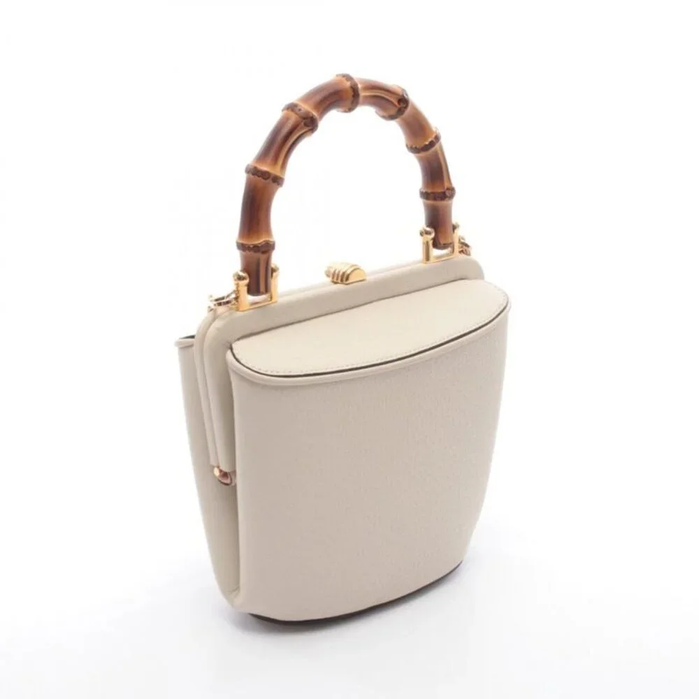 Gucci Handbag Bamboo Mini Bucket Light Beige Leather - Picture 2 of 7